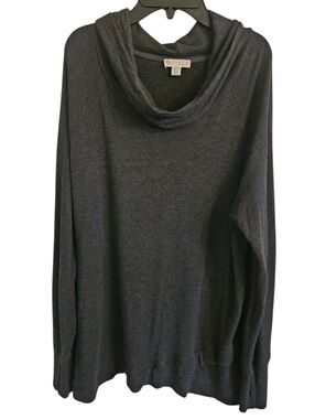 Eliane Rose Charcoal Gray Cowl Neck Lightweight Women's Sweater Sz XL